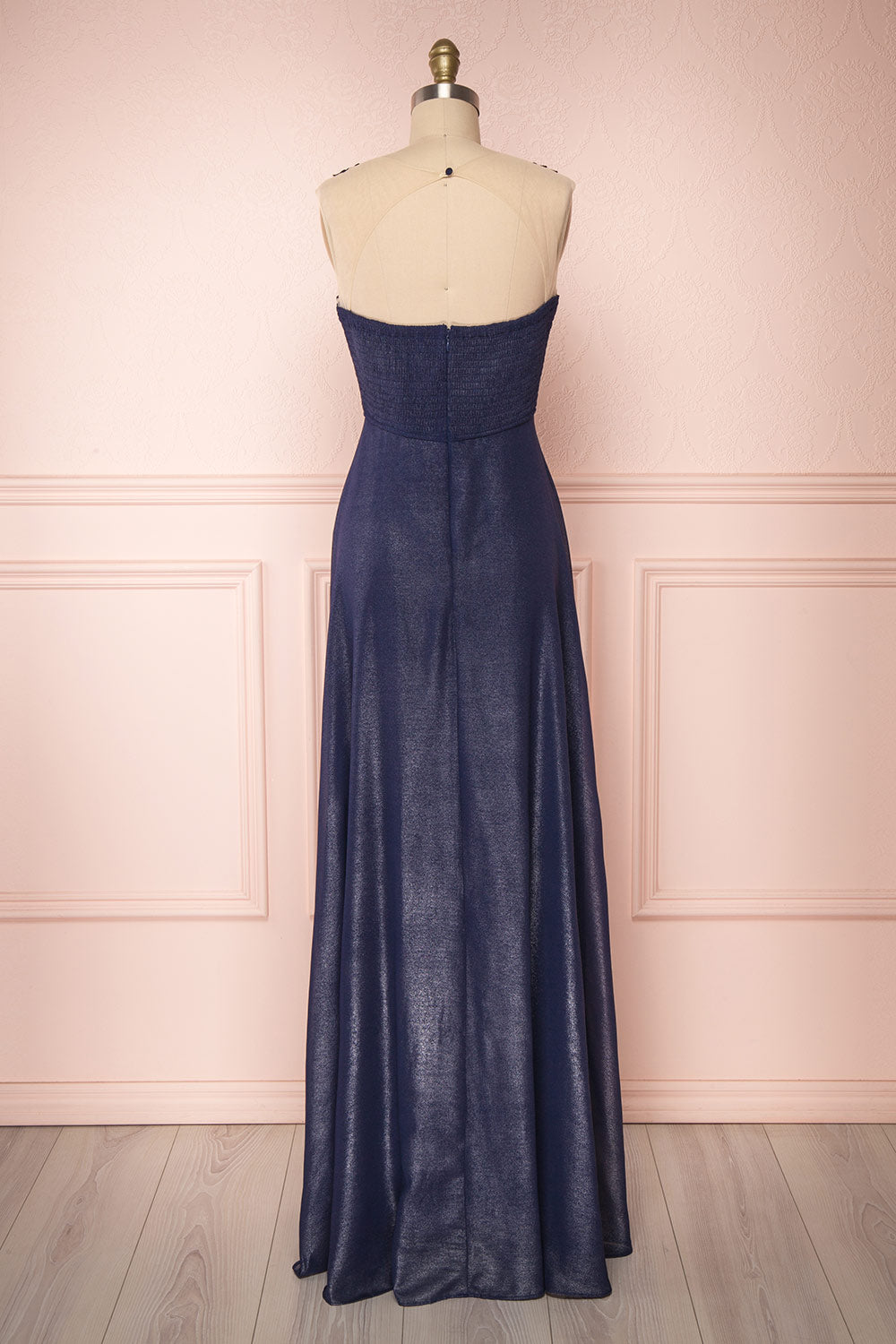 Bolor Marine | Robe Maxi Décolleté en Coeur