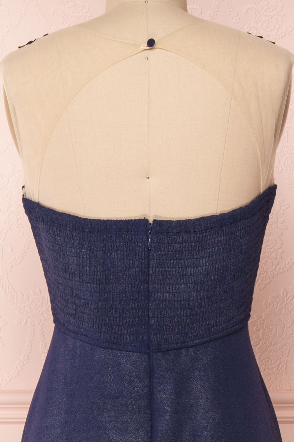 Bolor Marine | Robe Maxi Décolleté en Coeur