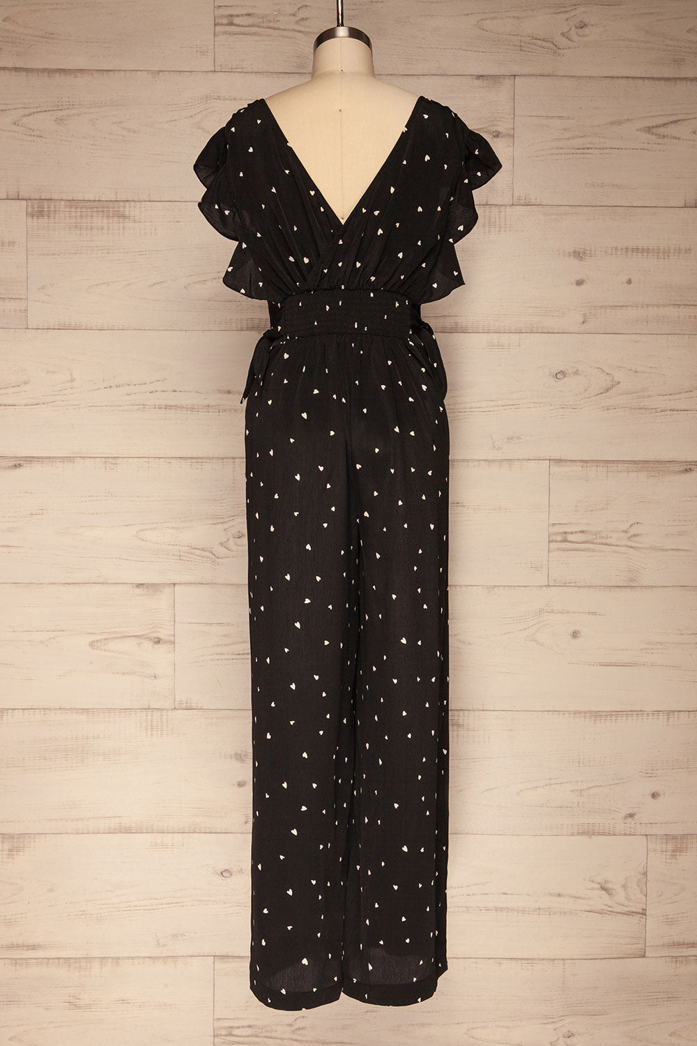 Braniewo Black & White Heart Jumpsuit back view | La petite garçonne