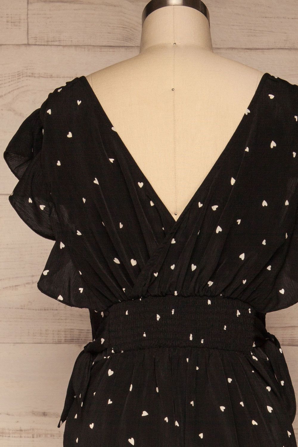 Braniewo Black & White Heart Jumpsuit back close up | La petite garçonne