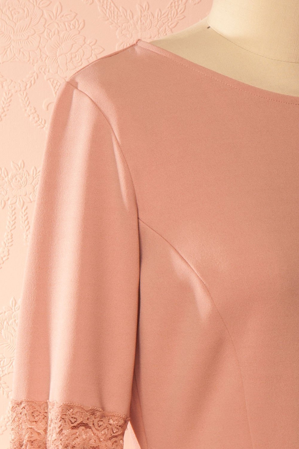 Brice Sweet Dusty Pink Lace & Frills Cocktail Dress | Boutique 1861