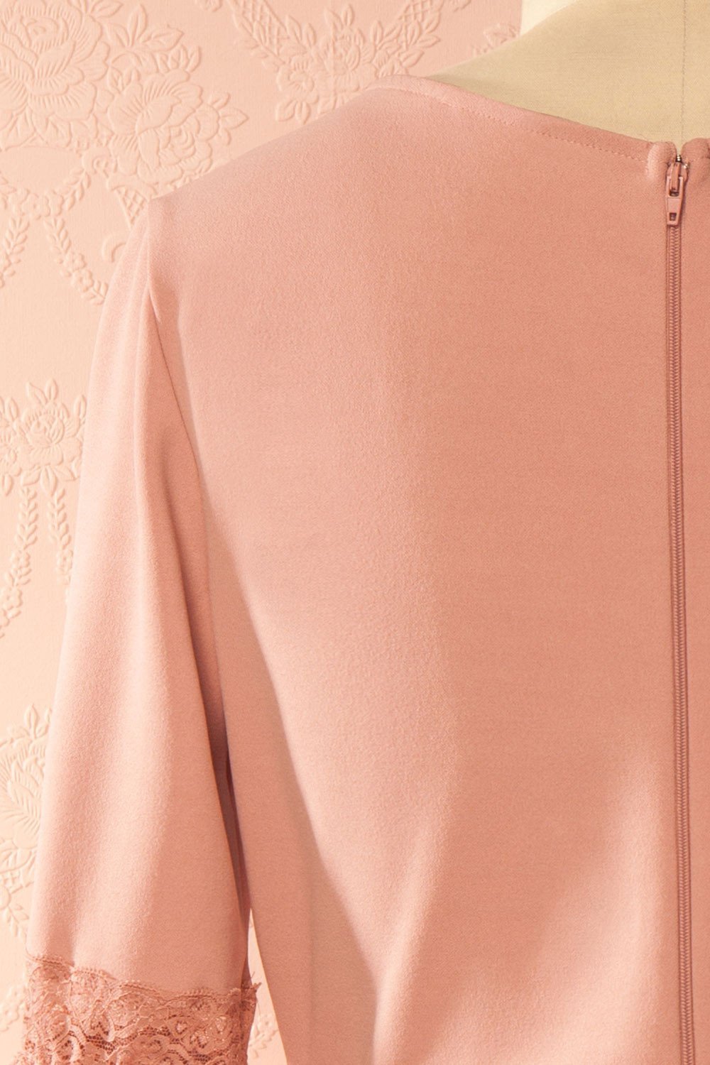 Brice Sweet Dusty Pink Lace & Frills Cocktail Dress | Boutique 1861