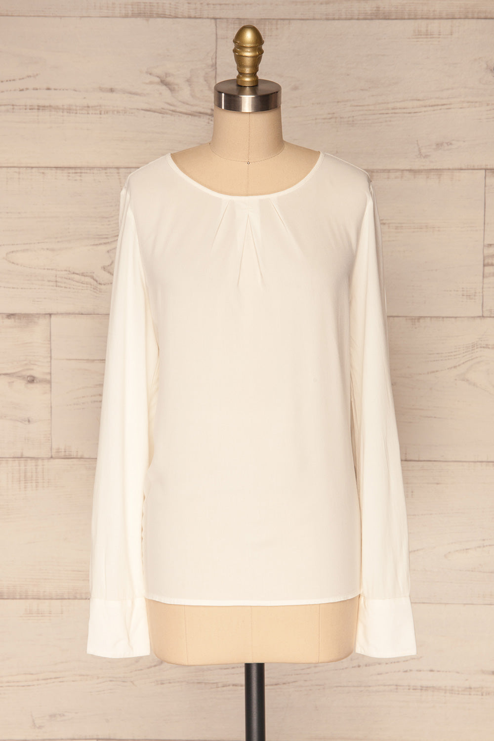 Brienza White Long Sleeved Blouse| FRONT VIEW | La Petite Garçonne