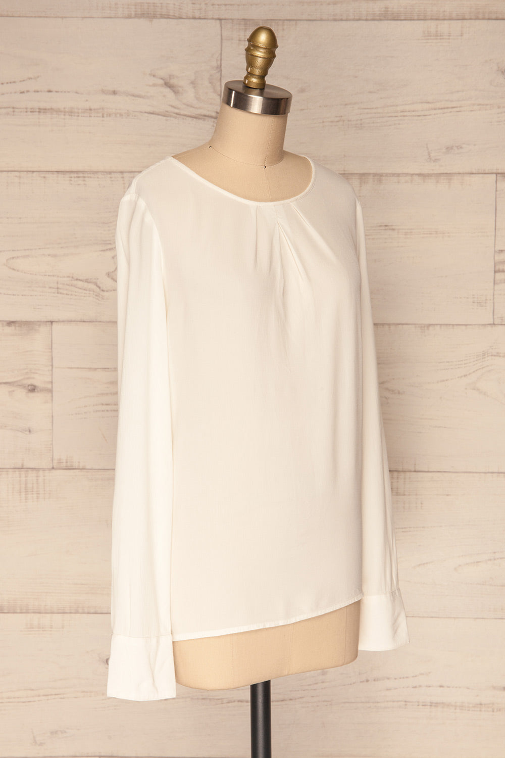 Brienza White Long Sleeved Blouse | SIDE VIEW | La Petite Garçonne