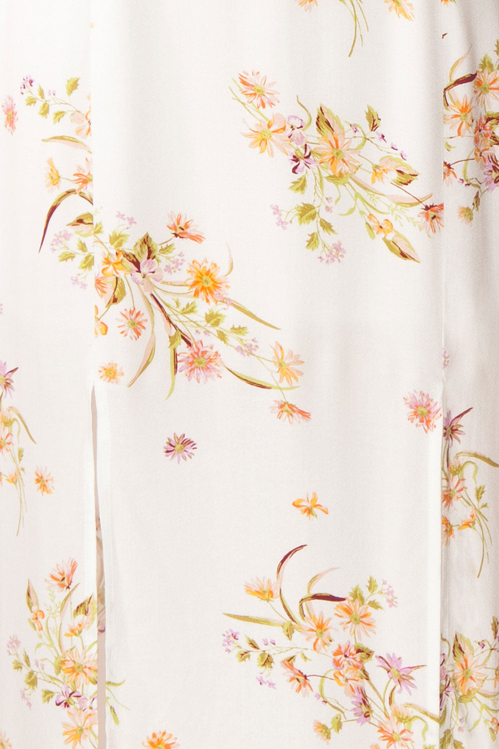 Briwate White Floral Short Sleeve Midi Dress | Boutique 1861 fabric