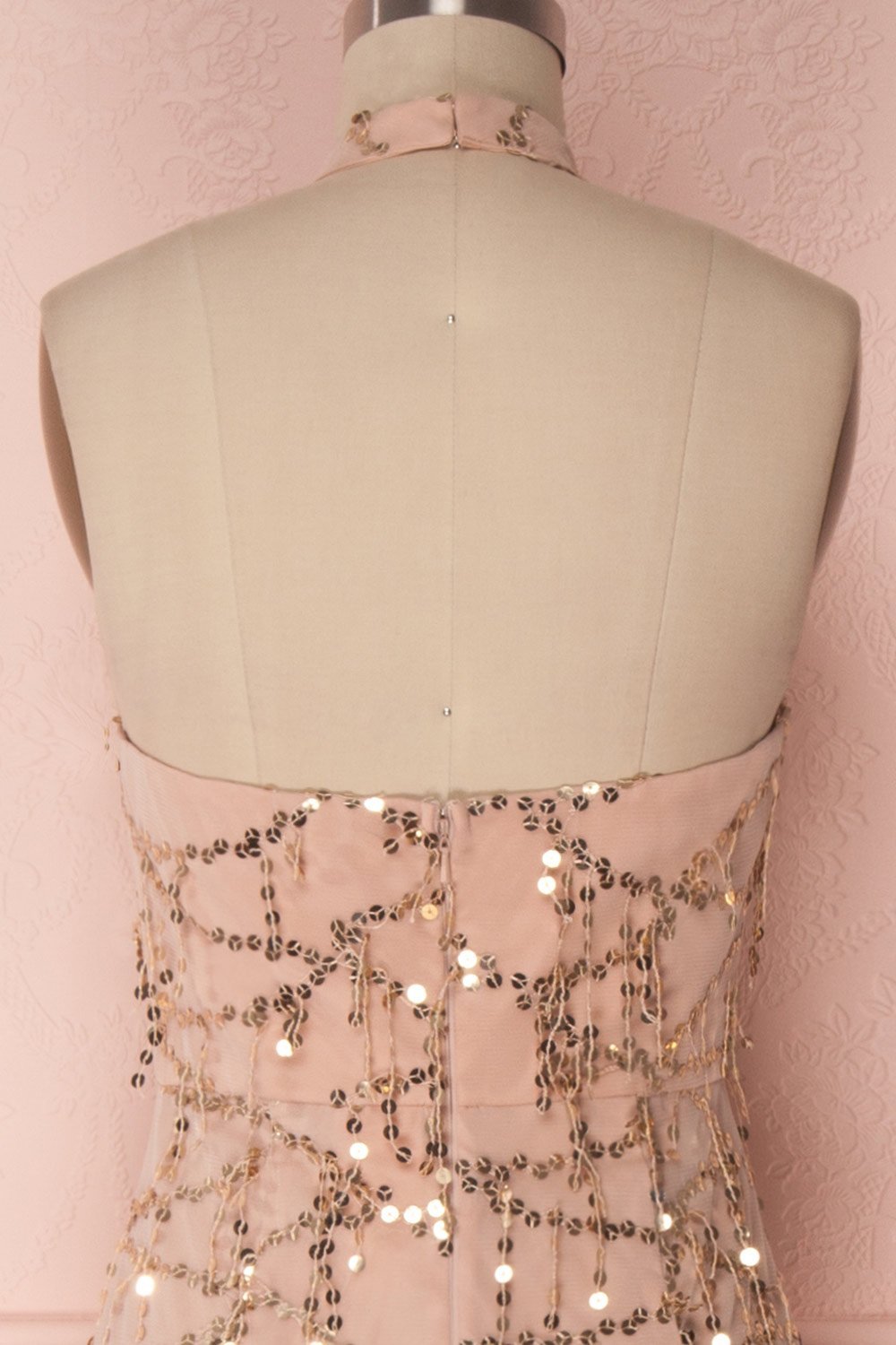 Bryony | Peach Sequins Dress