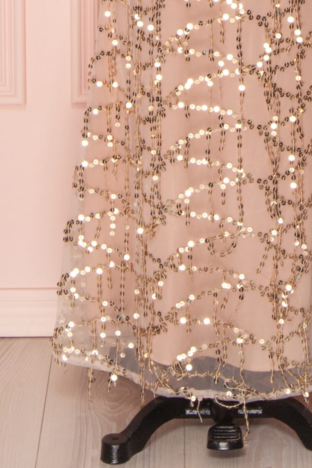 Bryony | Peach Sequins Dress