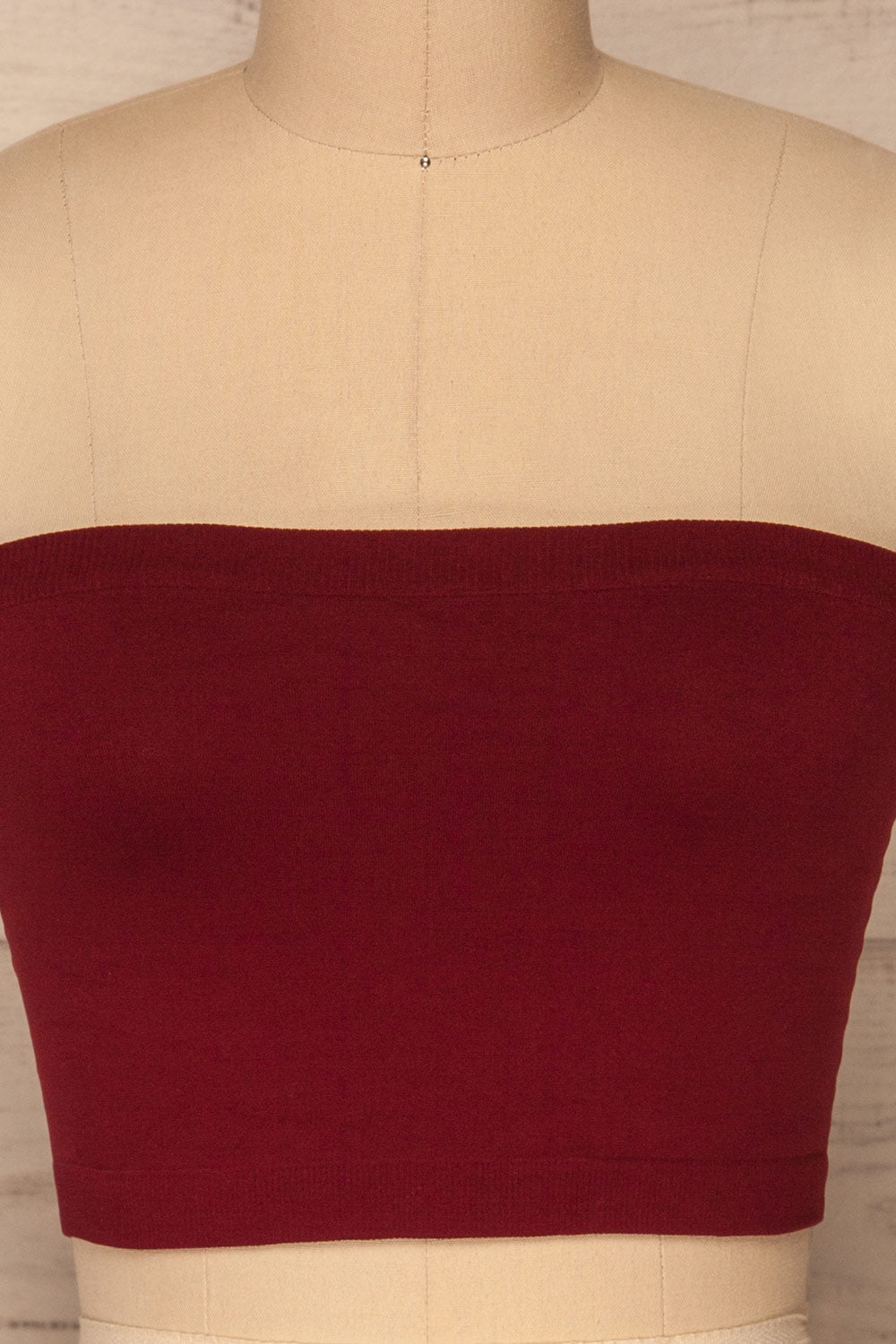 Bucje Garnet Burgundy Bandeau Top | La petite garçonne front close up