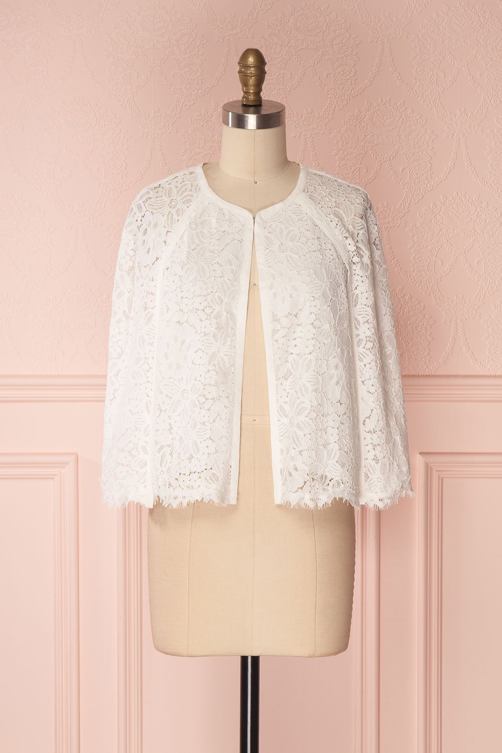Byrdie White Lace Bolero Jacket with Cape Sleeves | Boudoir 1861 1