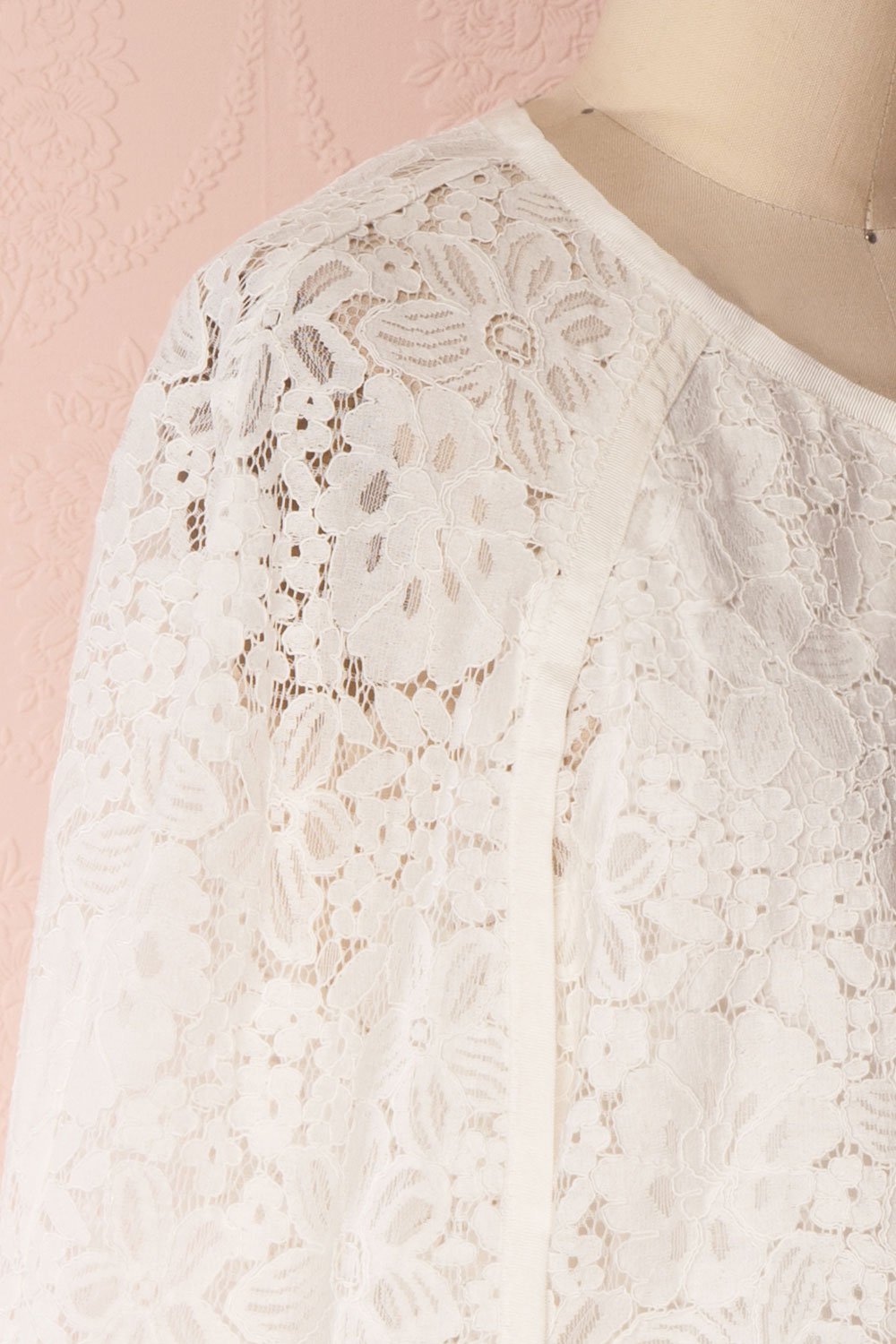 Byrdie White Lace Bolero Jacket with Cape Sleeves | Boudoir 1861 4