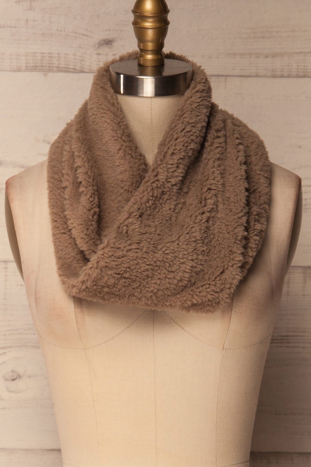 Cadivus Taupe Faux Fur Infinity Scarf | La Petite Garçonne 3