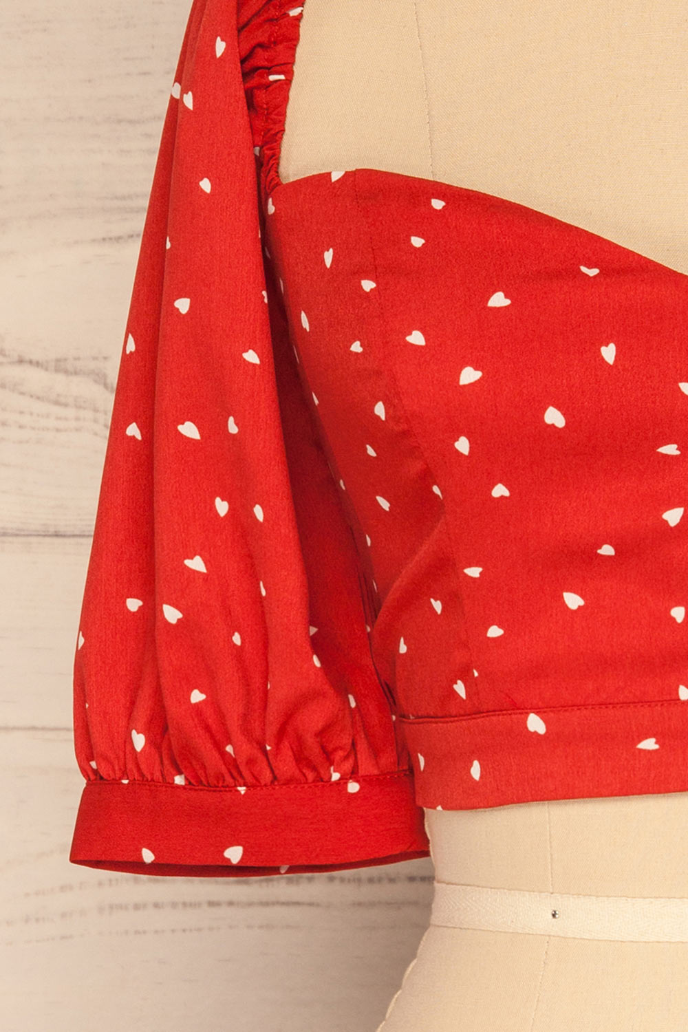 Calceta Red & White Heart Patterned Crop Top | La Petite Garçonne 2