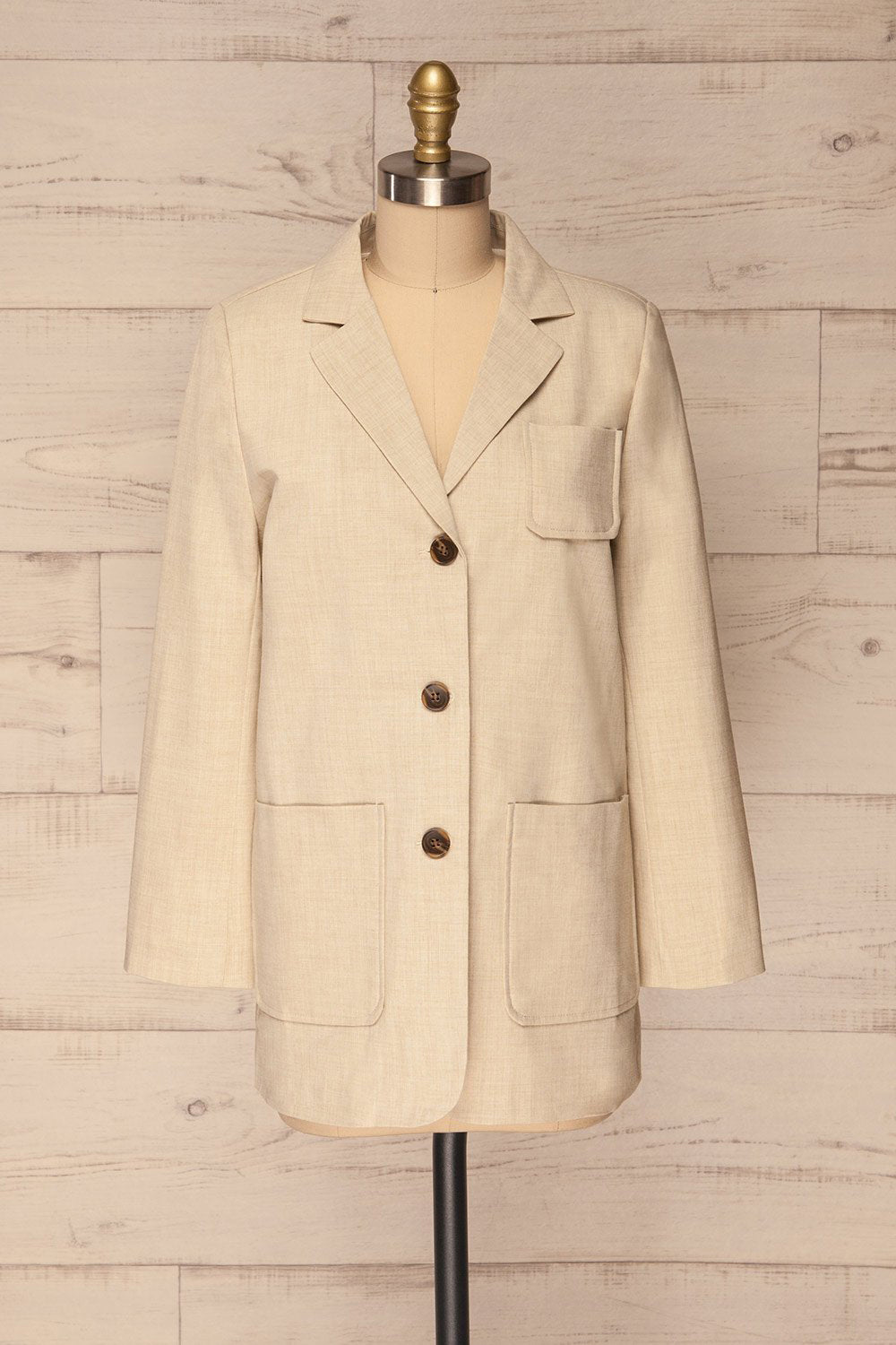 Calhetas Loose Beige Blazer Jacket | La Petite Garçonne