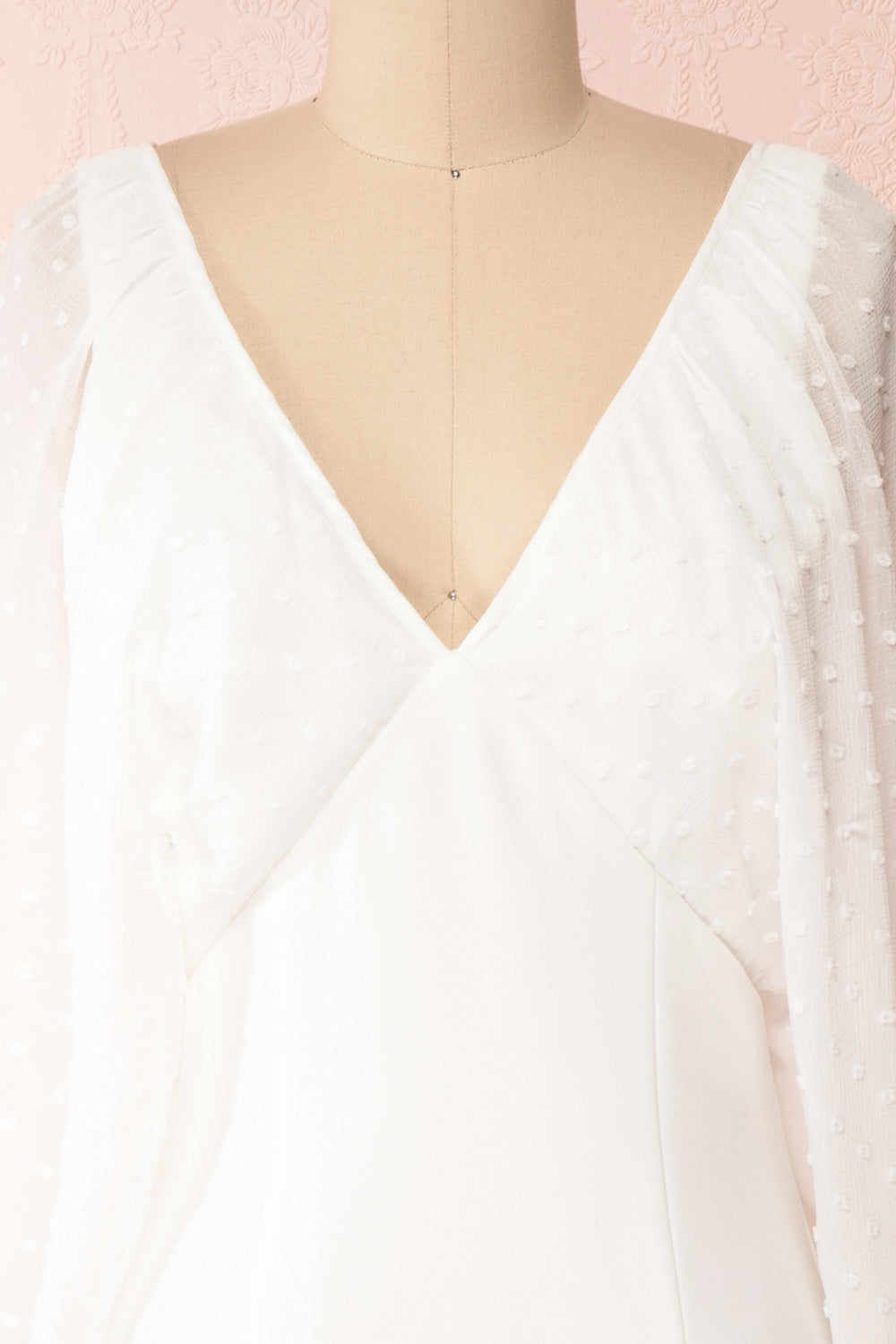 Callirhoe White Dress | Robe Blanche | Boutique 1861 front close-up