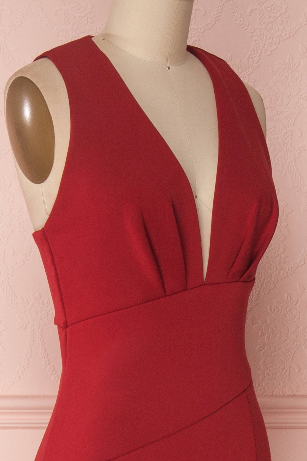 Camila Fire Dark Red Mermaid Gown | Boudoir 1861 side close-up