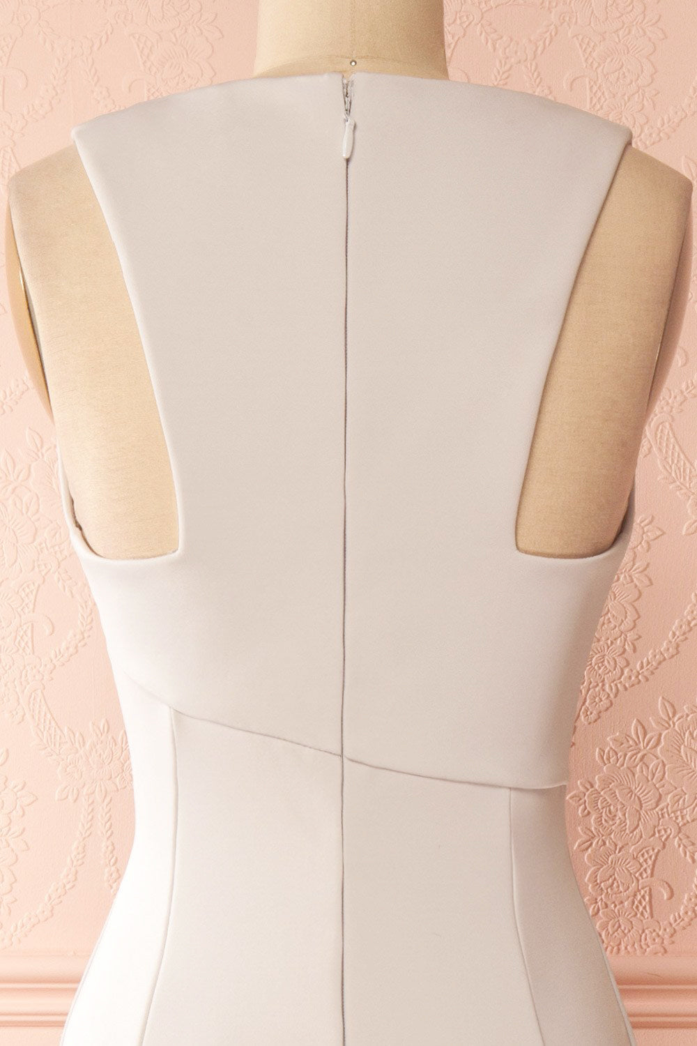 Camila Moon Light Gray Mermaid Gown | Boudoir 1861 back close-up