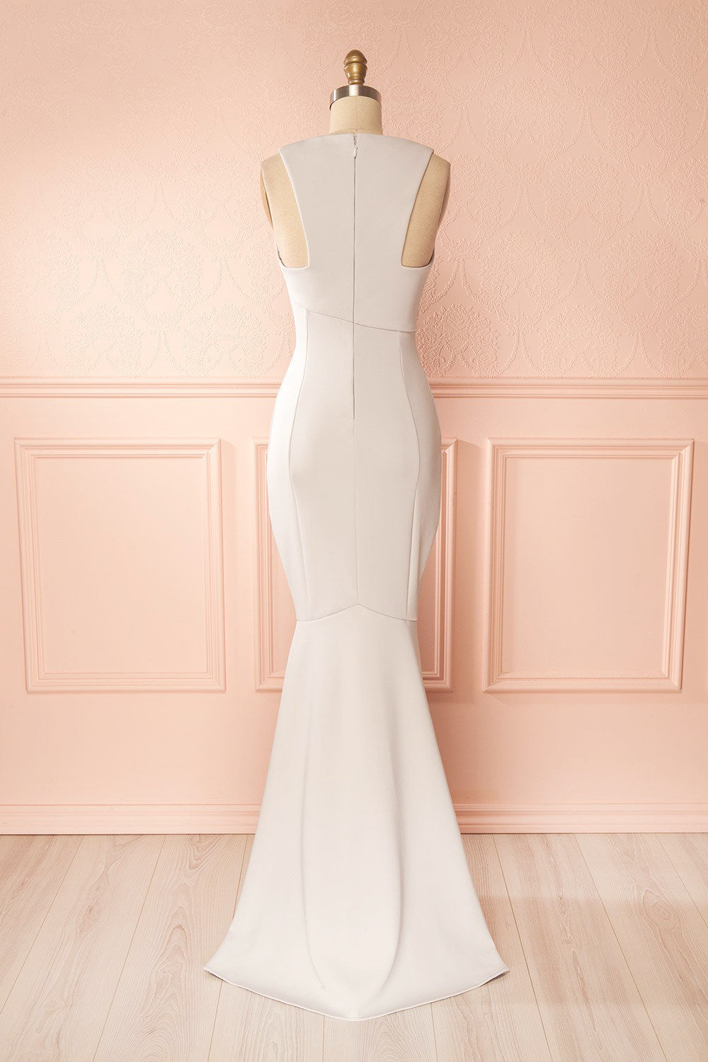 Camila Moon Light Gray Mermaid Gown | Boudoir 1861 back view