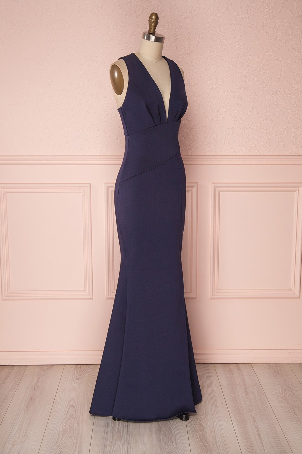 Camila Sea Navy Blue Mermaid Gown | Boudoir 1861 side view