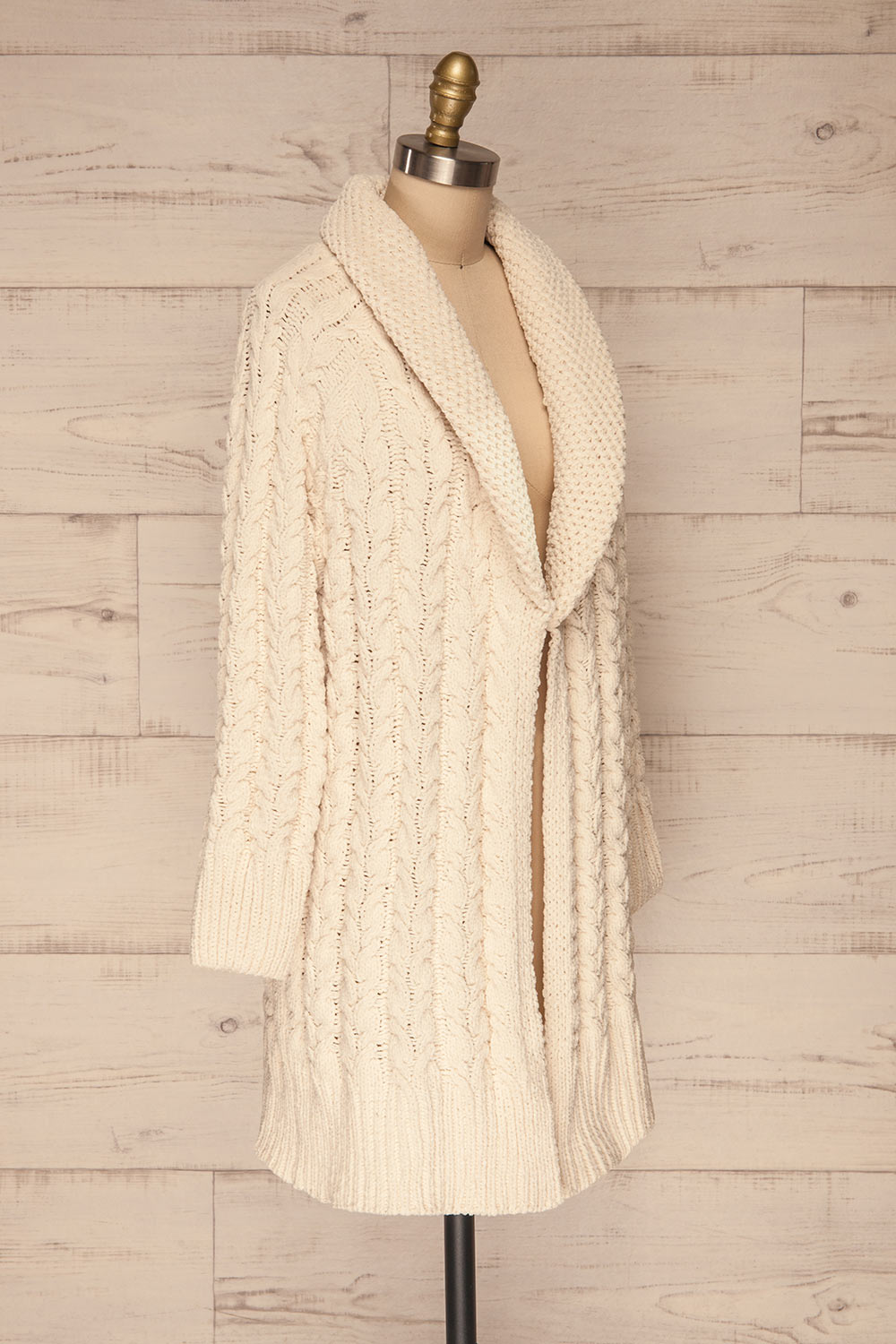 Cangonama Cream Chenille Cardigan | Veste | La Petite Garçonne side view