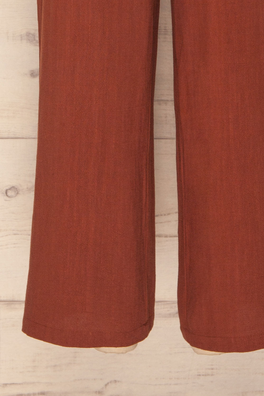 Canitas Rust Brown Linen Jumpsuit with Buttons | La Petite Garçonne 7