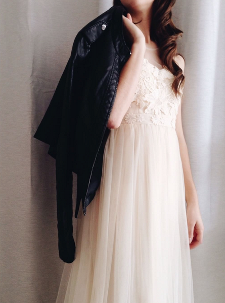 Naïla Day | Cream Tulle and Crochet Maxi Dress