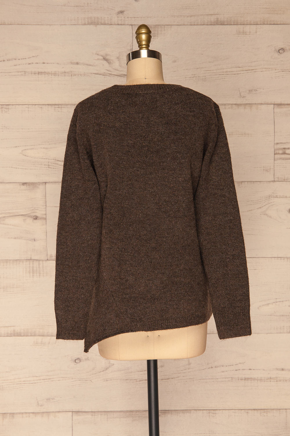 Capuli Dark Brown Knitted Sweater | La petite garçonne back view