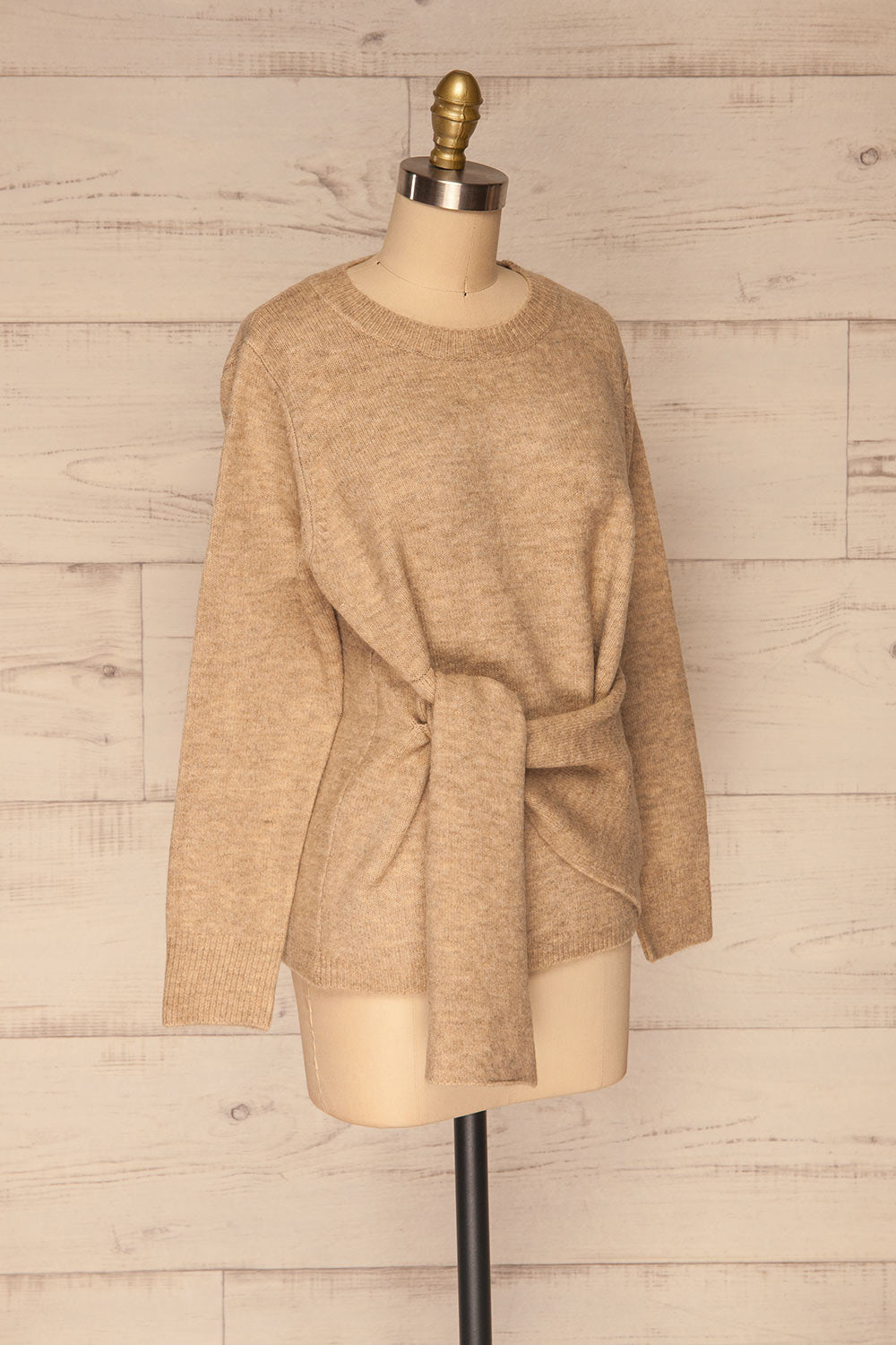 Capuli Light Beige Knitted Sweater | La petite garçonne side view