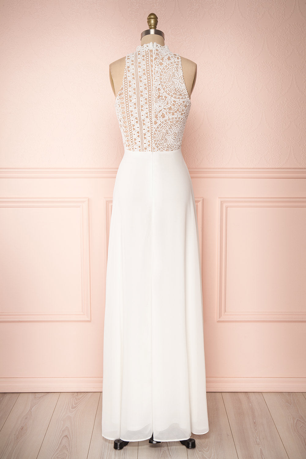 Carmen Ivoire White Lace Halter Bridal Dress | Boudoir 1861 back view