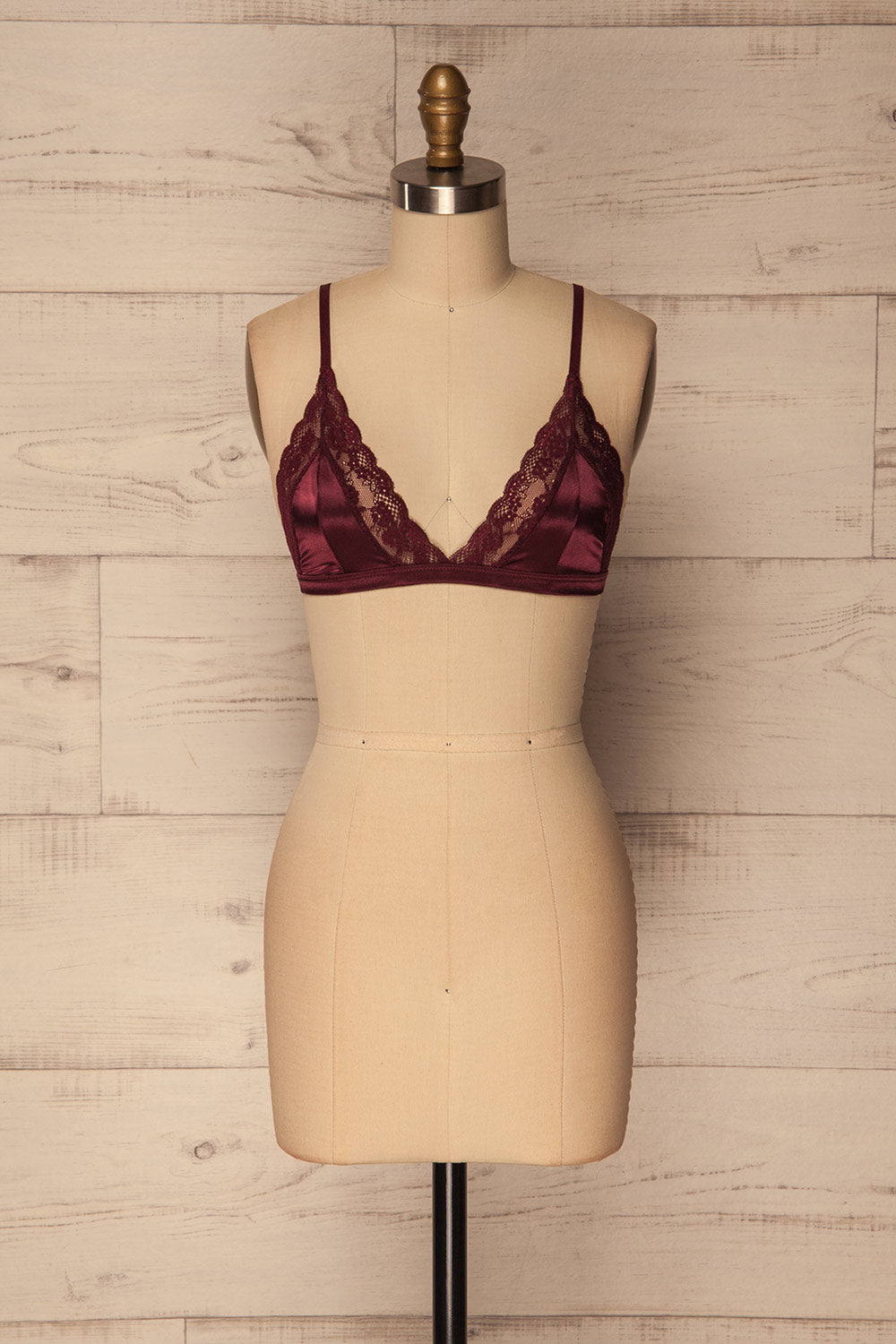 Chessy Vin Burgundy Lace Triangle Bralette | La Petite Garçonne