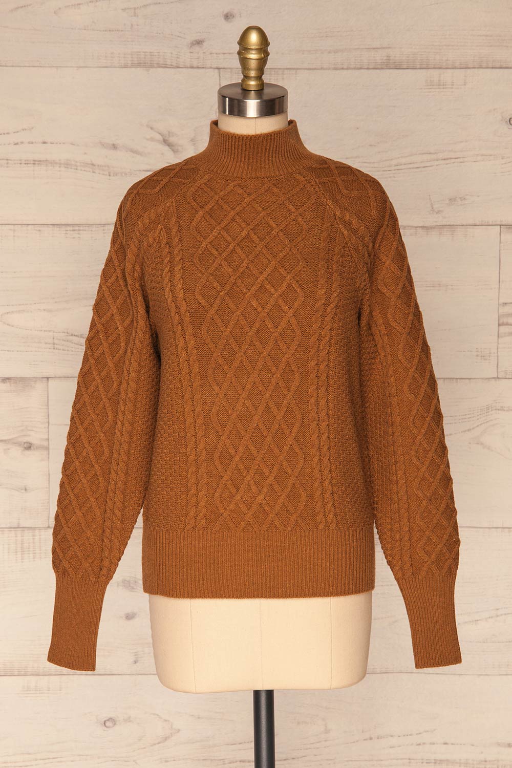 Chimay Muscade Brown Knit Sweater | FRONT VIEW | La Petite Garçonne