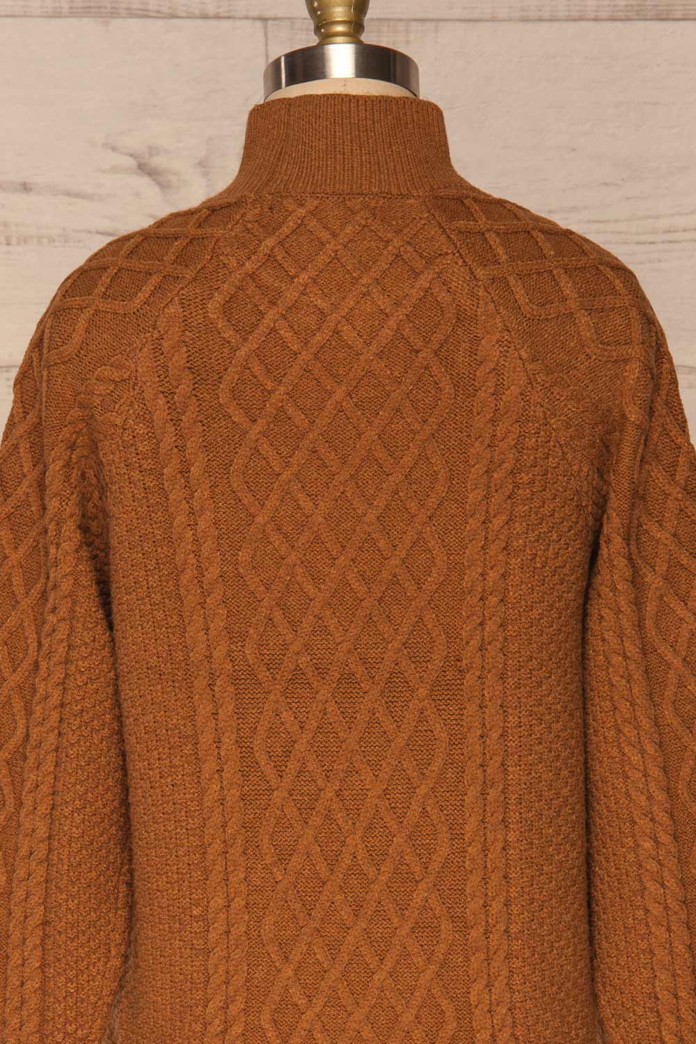 Chimay Muscade Brown Knit Sweater | BACK CLOSE UP | La Petite Garçonne