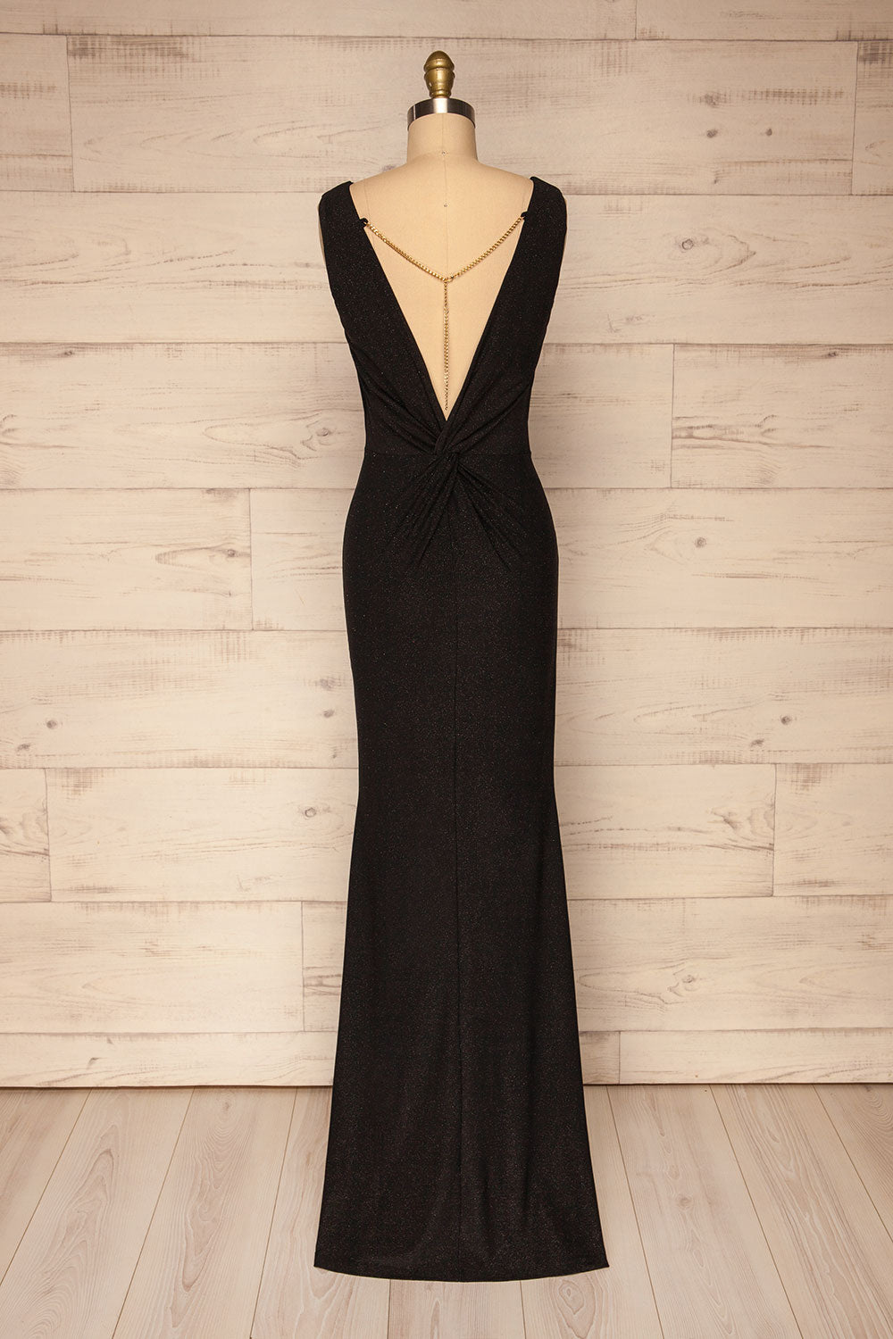 Chimborazo Black Mermaid Maxi Dress | La petite garçonne back view