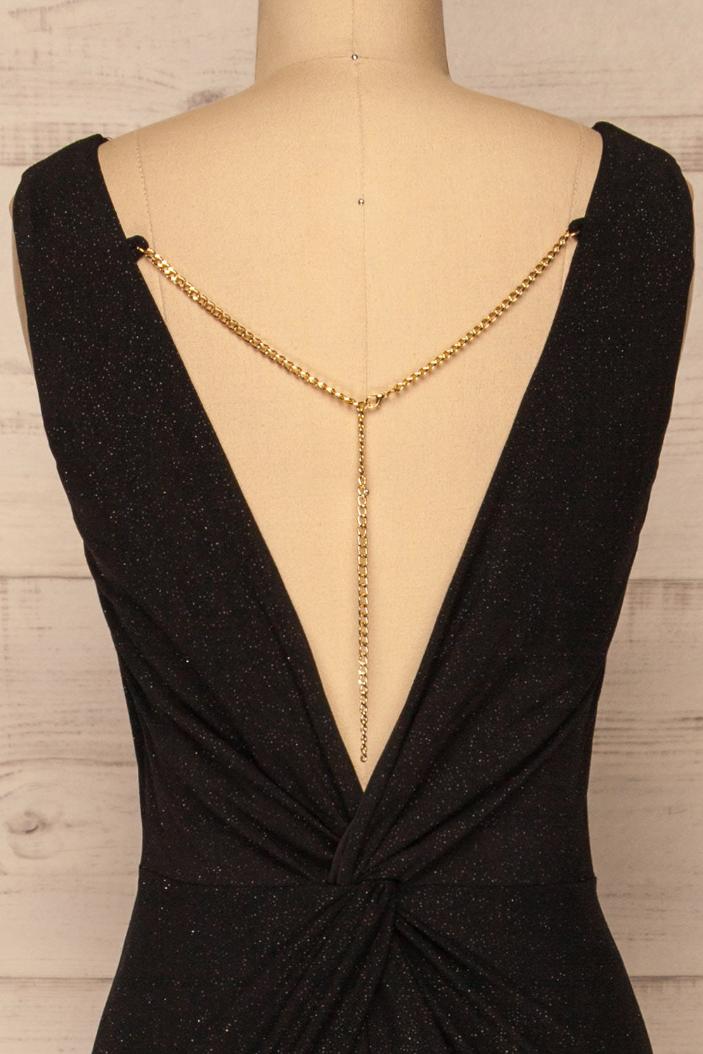 Chimborazo Black Mermaid Maxi Dress | La petite garçonne back close-up