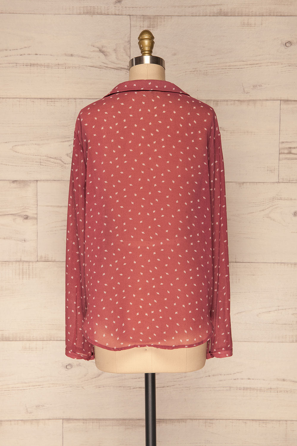 Chojnice Pink & White Floral Chiffon Shirt | BACK VIEW | La Petite Garçonne