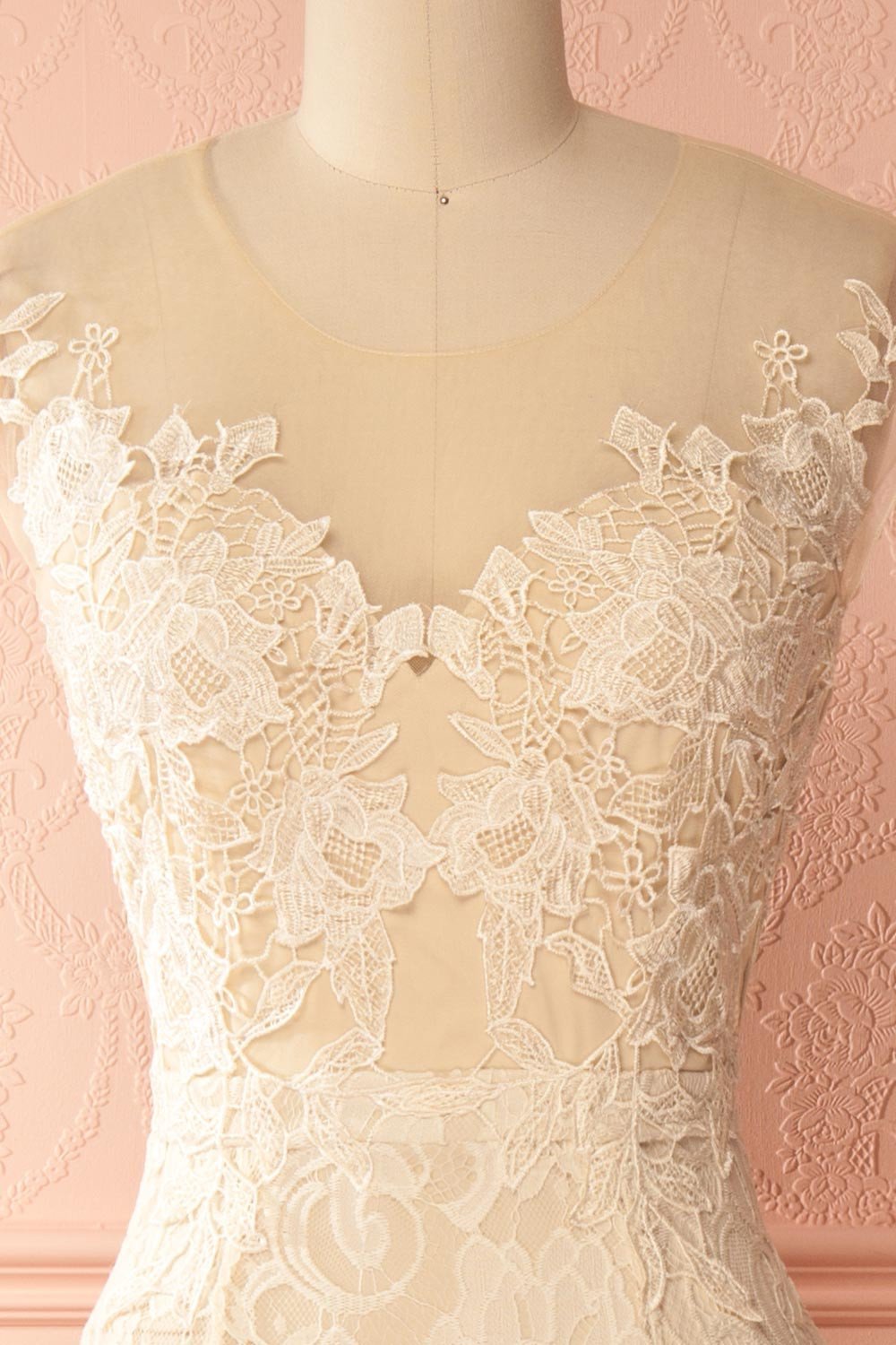 Cléa Crème Light Beige Lace Mermaid Gown | Boudoir 1861