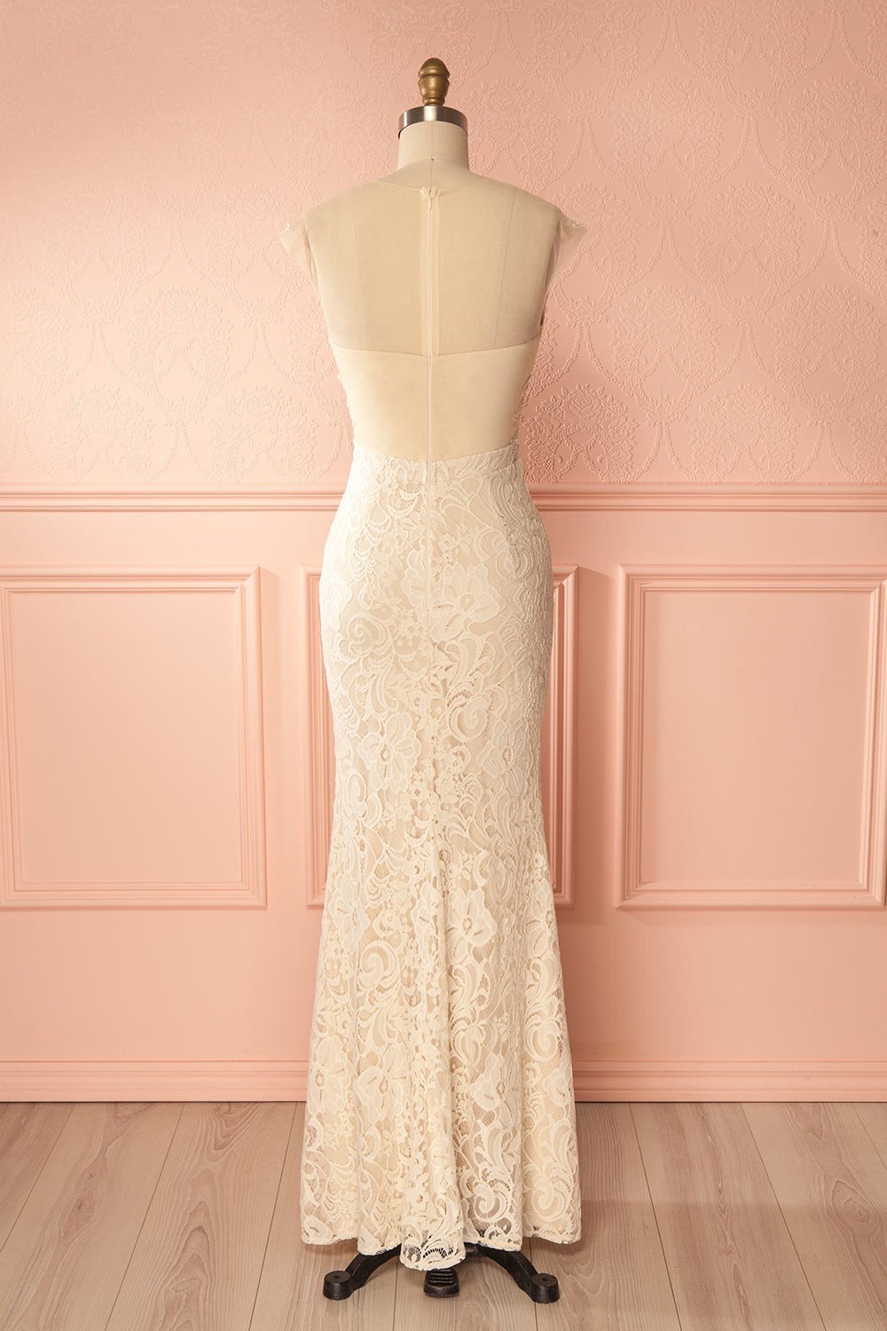 Cléa Crème Light Beige Lace Mermaid Gown | Boudoir 1861
