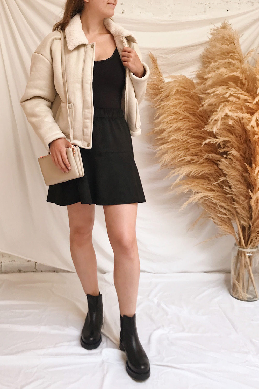 Pennyghael Beige Fuzzy Coat w/ Pockets | La petite garçonne model look