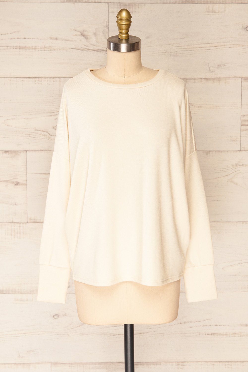 Coek Cream Sparkly Long Sleeve Top | La petite garçonne plus