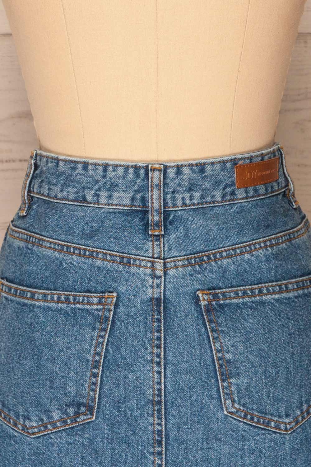 Coevorden Light Blue Jean Mini Skirt | La Petite Garçonne back close-up