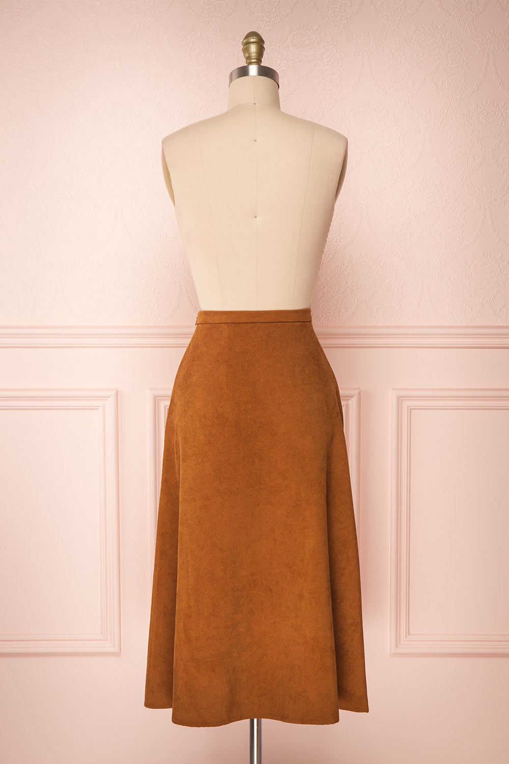 Colditz Brown Corduroy A-Line Midi Skirt | Boutique 1861 back view