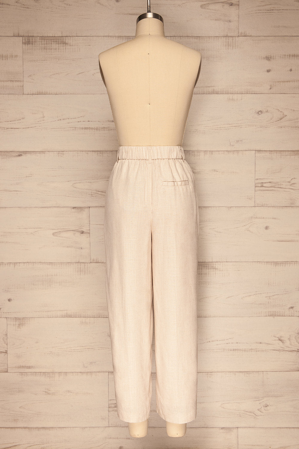 Corato Beige High Waist Wide Leg Pants | La petite garçonne back view