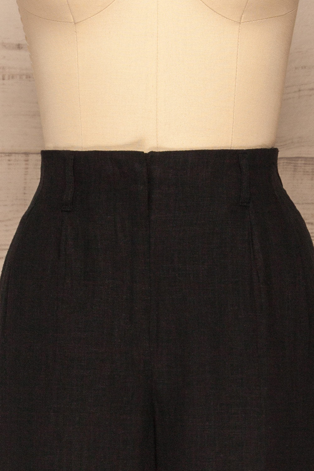 Corato Black High Waist Wide Leg Pants | La petite garçonne front close-up
