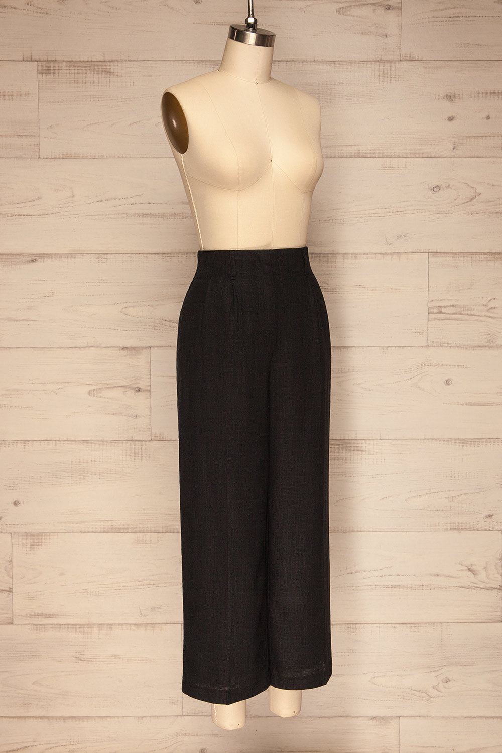 Corato Black High Waist Wide Leg Pants | La petite garçonne side view