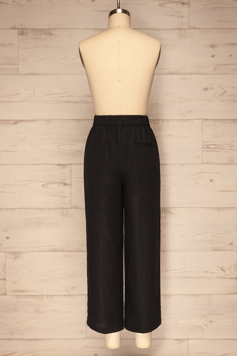 Corato Black High Waist Wide Leg Pants | La petite garçonne back view