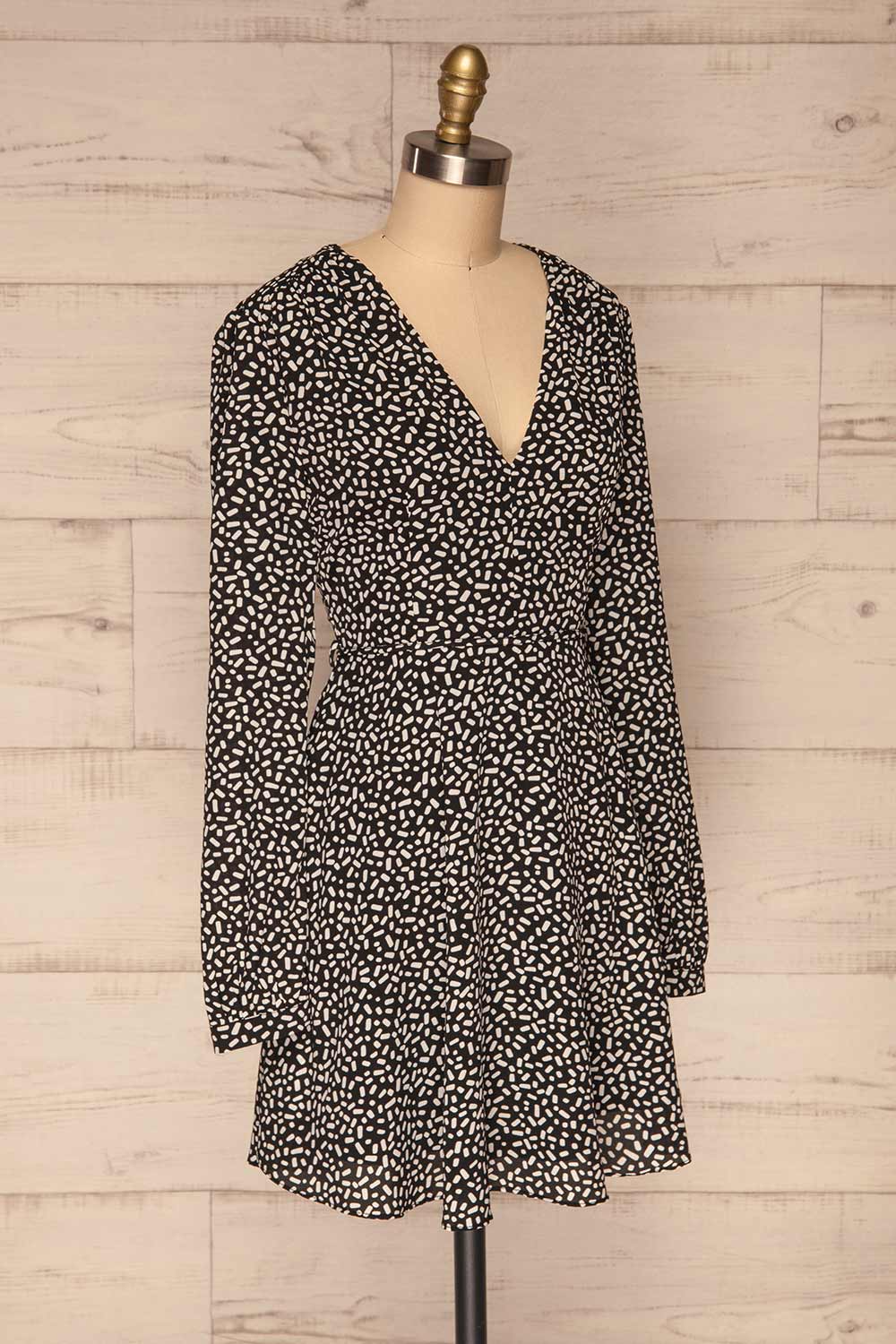 Courtney Black and White Short Dress | La petite garçonne side view