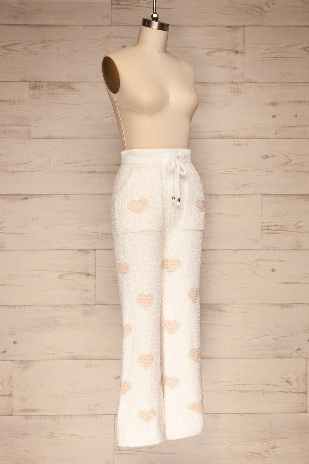 Craiova White Hearted Fuzzy Pants | La petite garçonne side view