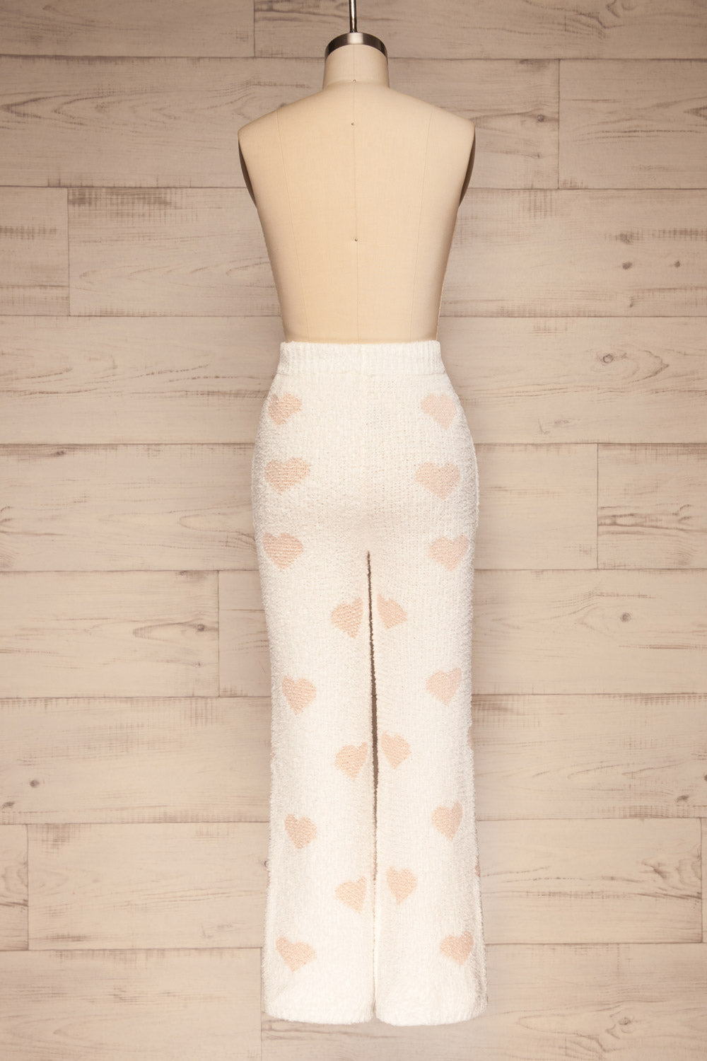 Craiova White Hearted Fuzzy Pants | La petite garçonne back view
