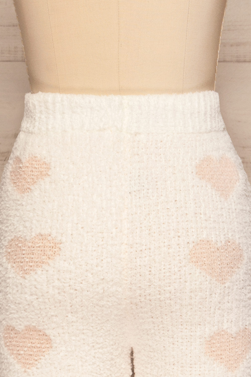 Craiova White Hearted Fuzzy Pants | La petite garçonne back close up