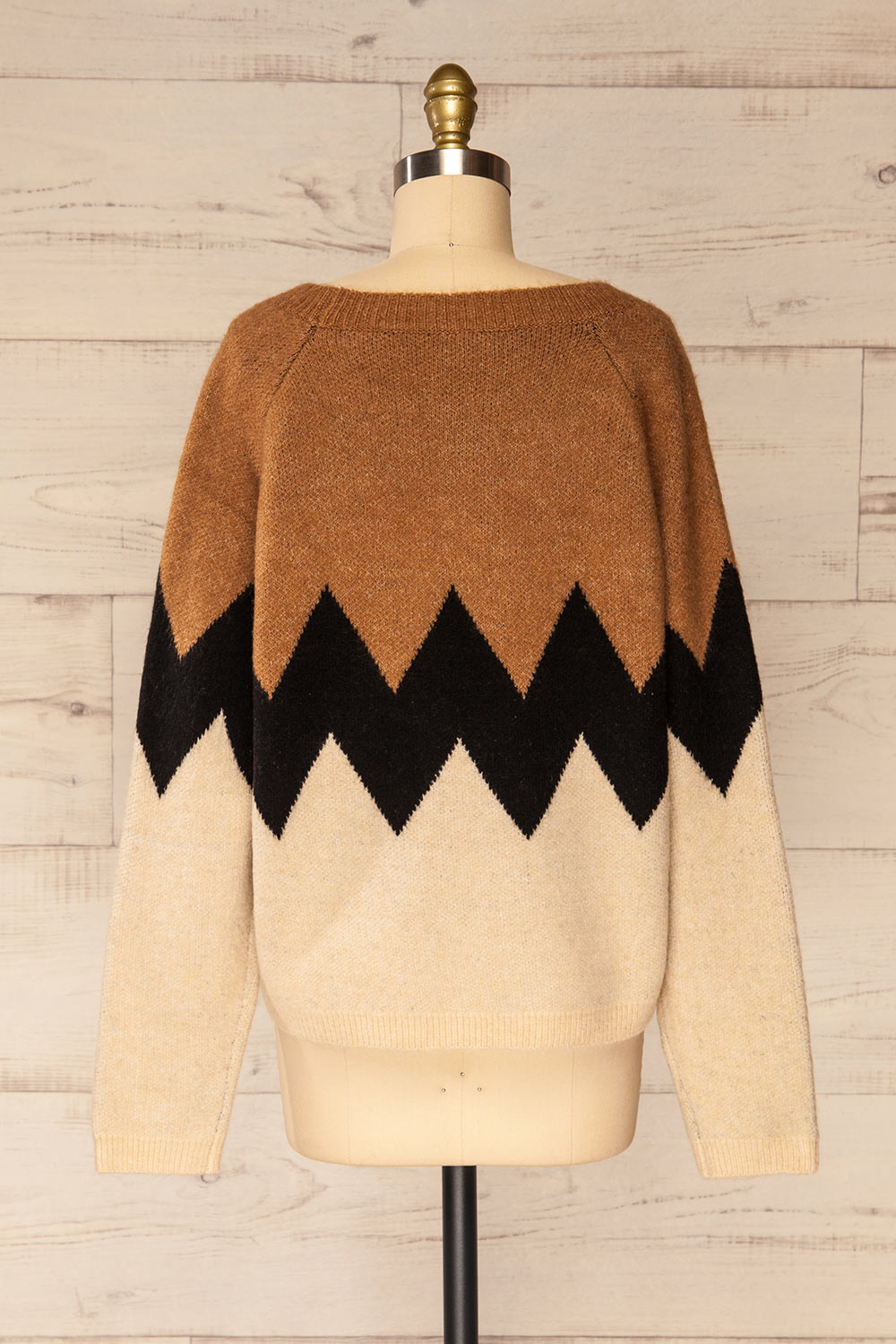 Cugir Navy Patterned Knit Sweater | La petite garçonne back view