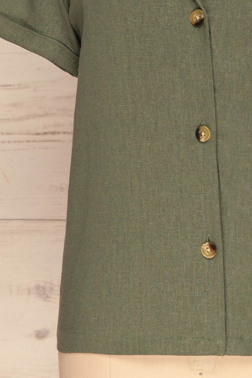 Damsgaard Moss Khaki Short Sleeved Shirt | La Petite Garçonne 8